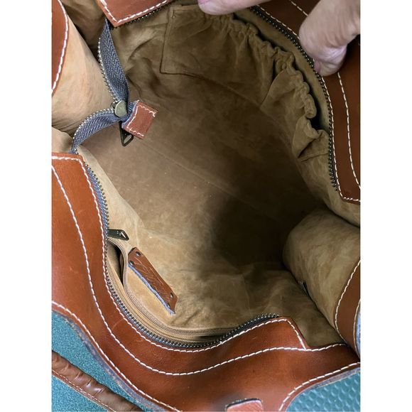 Patricia Nash Tote Leather Brown Laser Cut Bag Purse - Picture 7 of 16